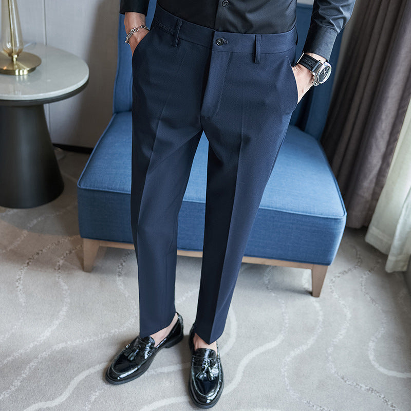 Herren Anzughose Slim Fit Streifenmuster Elegant
