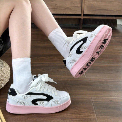 Damen Sneaker Cartoon Design Weich und Bequem