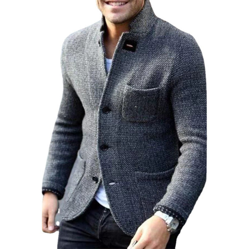Herren Freizeitjacke Modern mit Stehkragen und Brusttasche