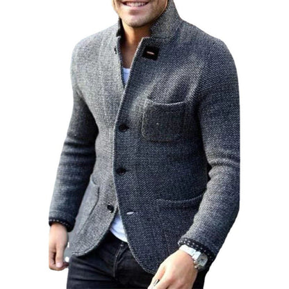 Herren Freizeitjacke Modern mit Stehkragen und Brusttasche