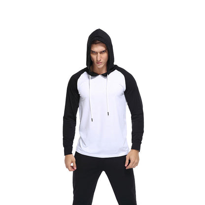 Herren Hoodie Langarmshirt Mit Kontrastärmel Modern