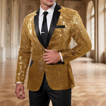 Herren Paillettenblazer Elegant Modern Schnitt