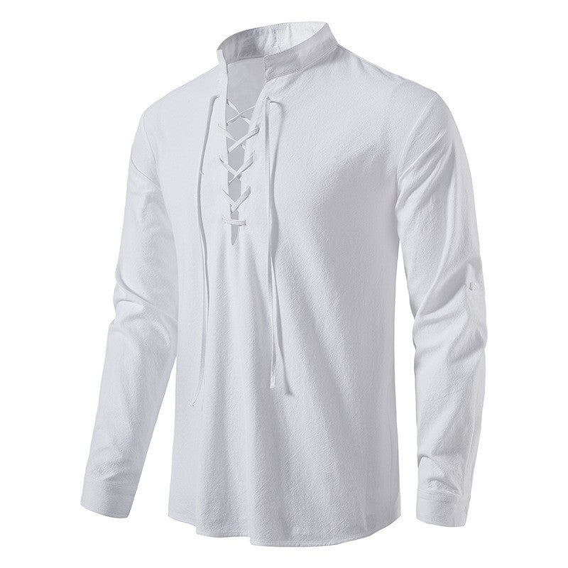 Herren Langarmshirt Modern Kordelzug Elegant