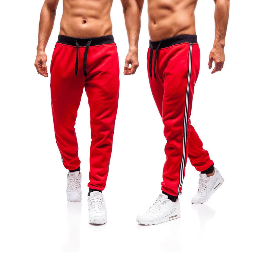 Herren Jogginghose Sportlich mit Kontraststreifen Schwarz