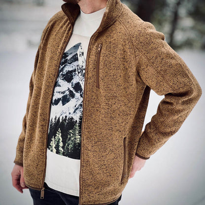 Herren Fleecejacke Warm mit Reißverschlusstaschen Hochkragen - BerlinGlamour