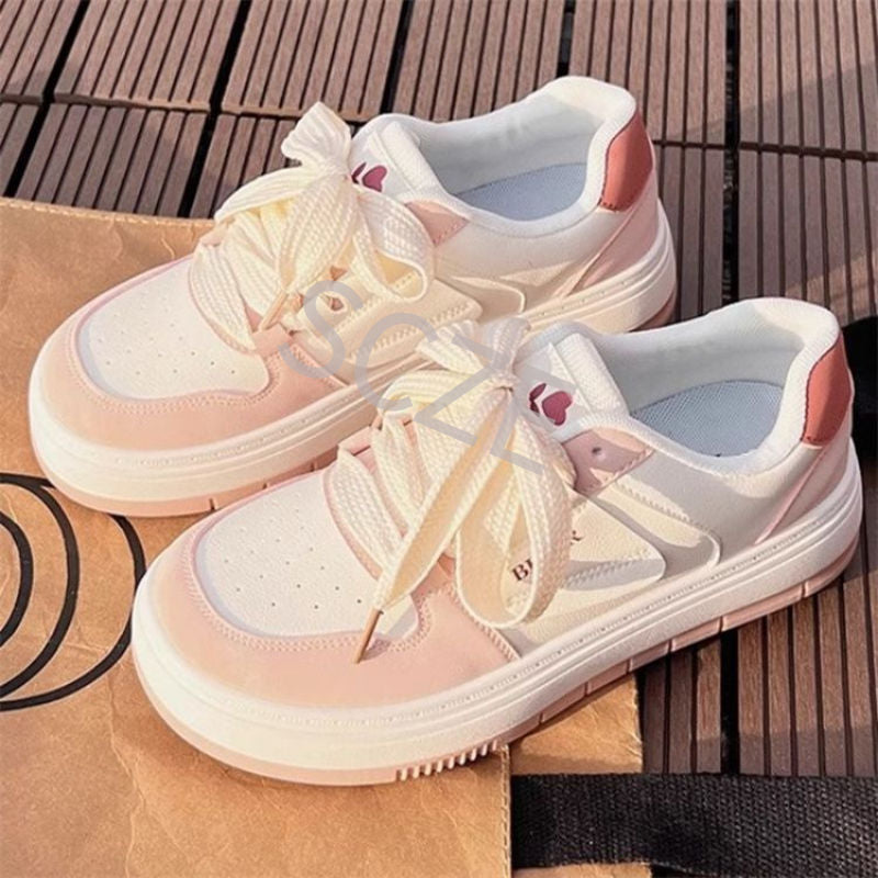 Damen Plateau Sneaker Bequem Luftdämpfung Modisch