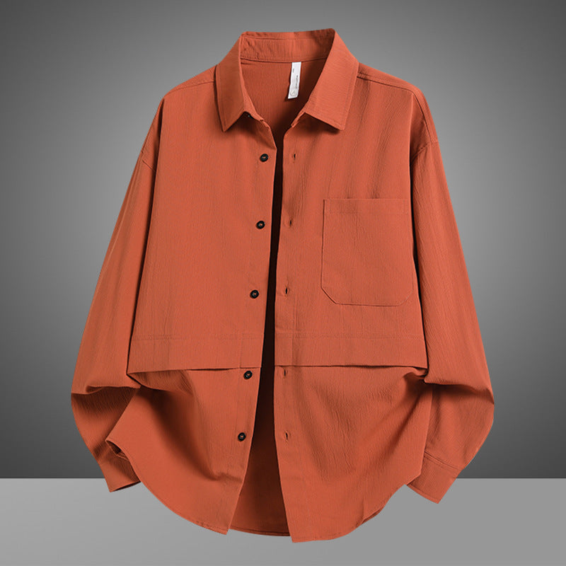 Herren Overshirtjacke Lässig Weit mit Brusttasche - BerlinGlamour