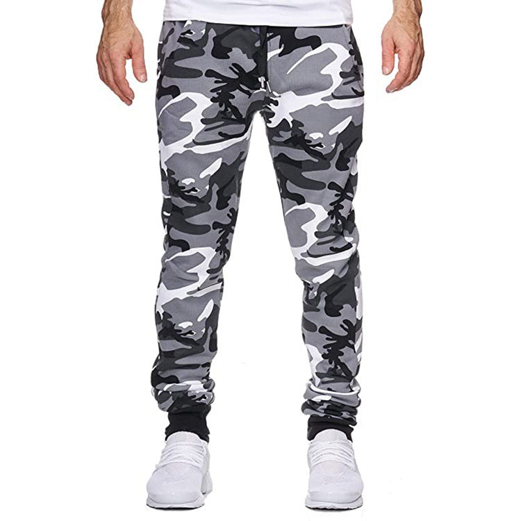Herren Cargohose Camouflage Elastic Bund Modern