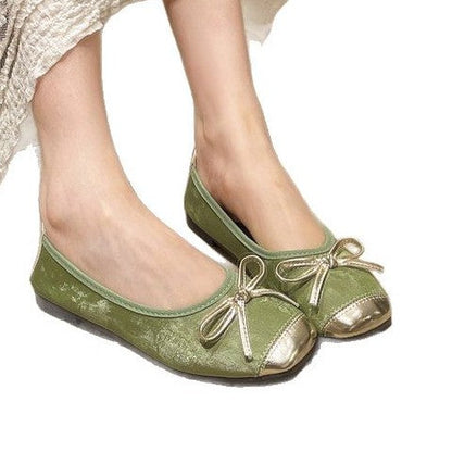 Damen Ballerinas Elegante Schleifen Komfort Sohle