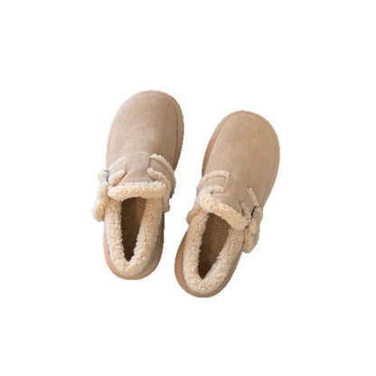 Damen Hausschuhe Flauschig Warm Schnalle Modern