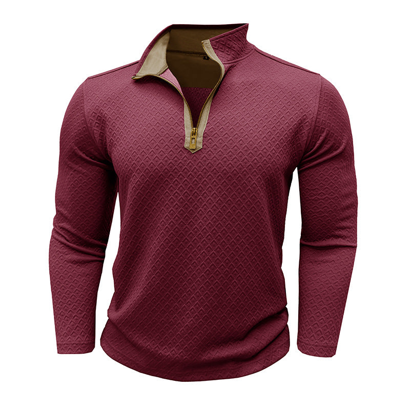 Herren Langarm-Pullover Stehkragen Hochwertig Modern