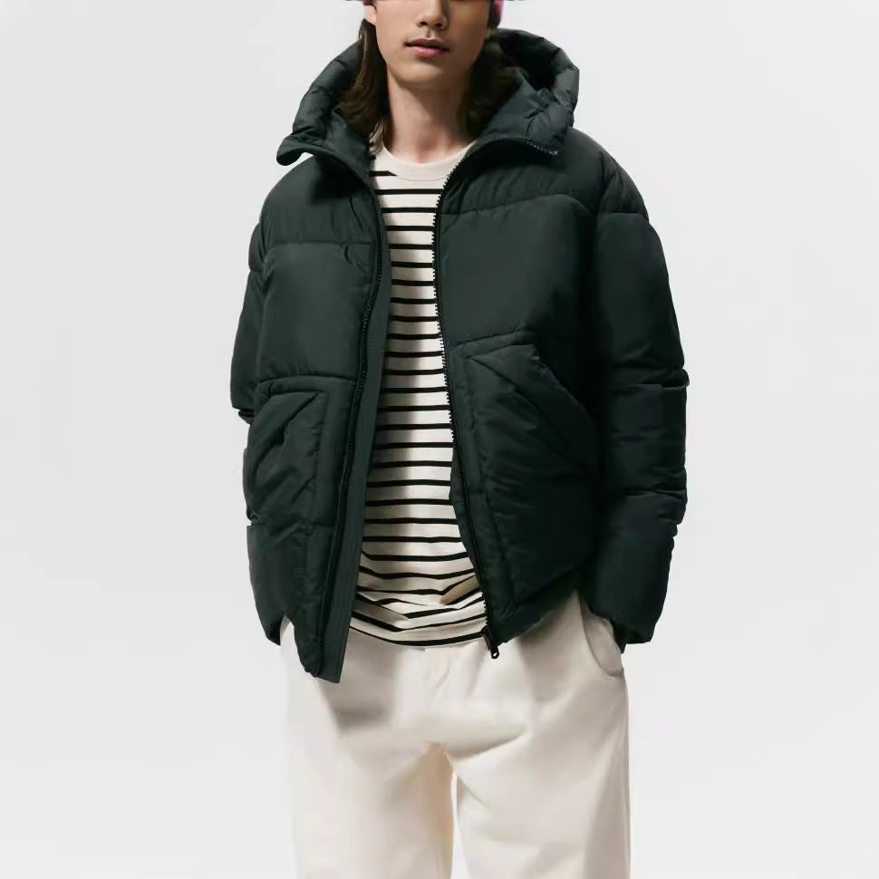 Herren Winterjacke Steppjacke mit Kapuze und Taschen - BerlinGlamour