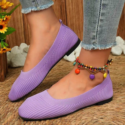 Damen Ballerinas Modisch Strukturiert Bequem - BerlinGlamour