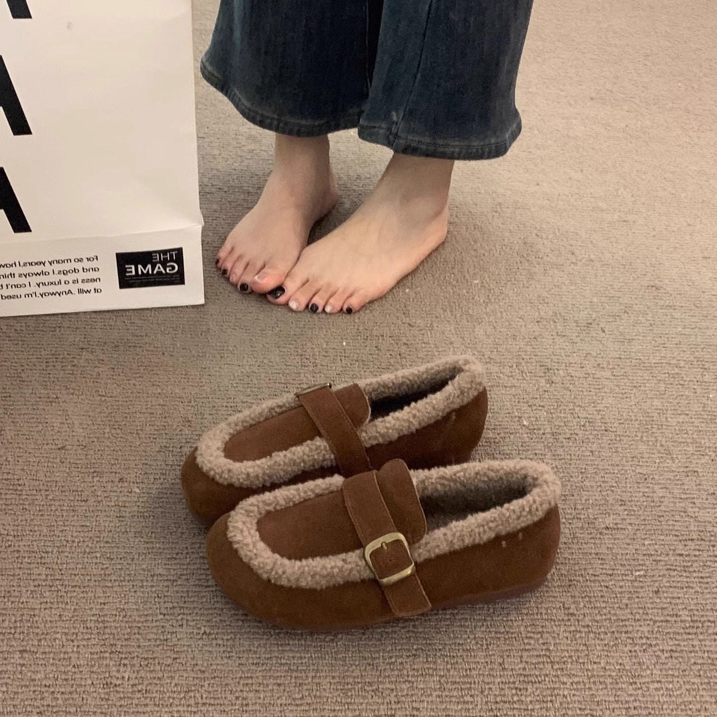 Damen Hausschuhe Weich Plüsch Warme Winterhauschuhe