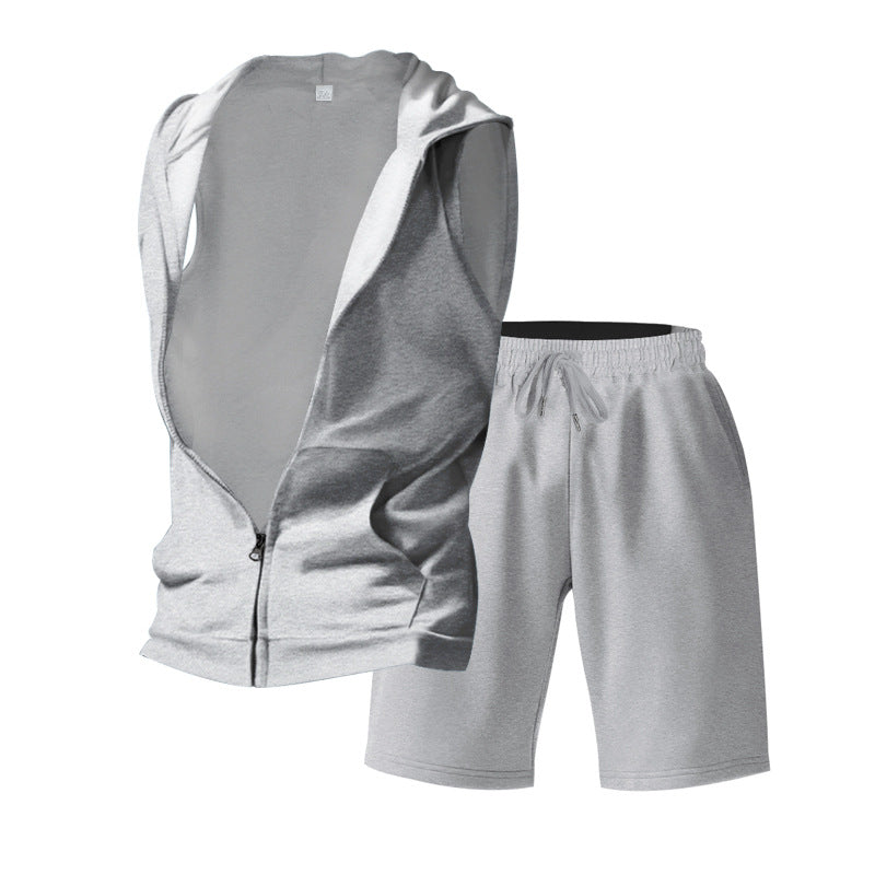 Herren Sportset Hoodie Shorts Funktionsshirt