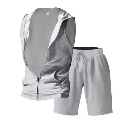 Herren Sportset Hoodie Shorts Funktionsshirt
