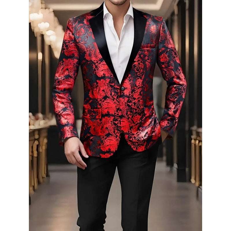 Herren Blazer Smoking Elegant Floral Design