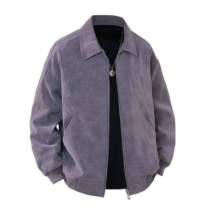 Herren Lederjacke Elegant Wildleder Schnitt Modern