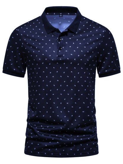Herren Poloshirt Modern Atmungsaktiv mit Muster