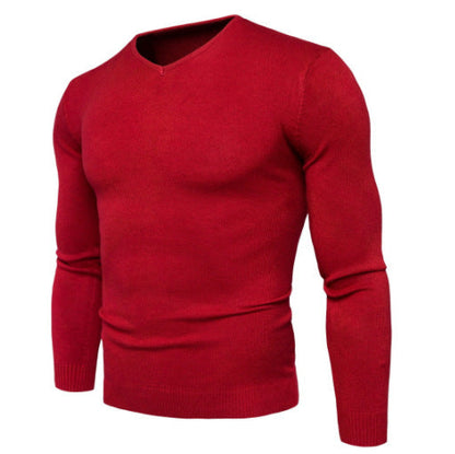 Herren Pullover Feinripp V-Ausschnitt Baumwolle Qualität
