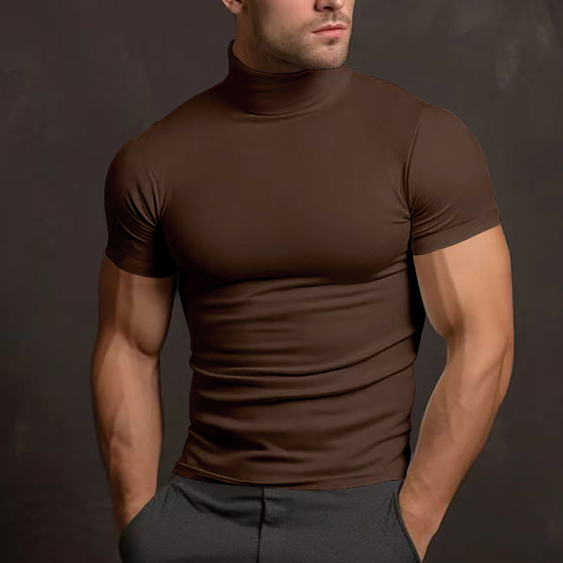 Herren T-Shirt Slim Fit Kurzarm mit Elastischem Material