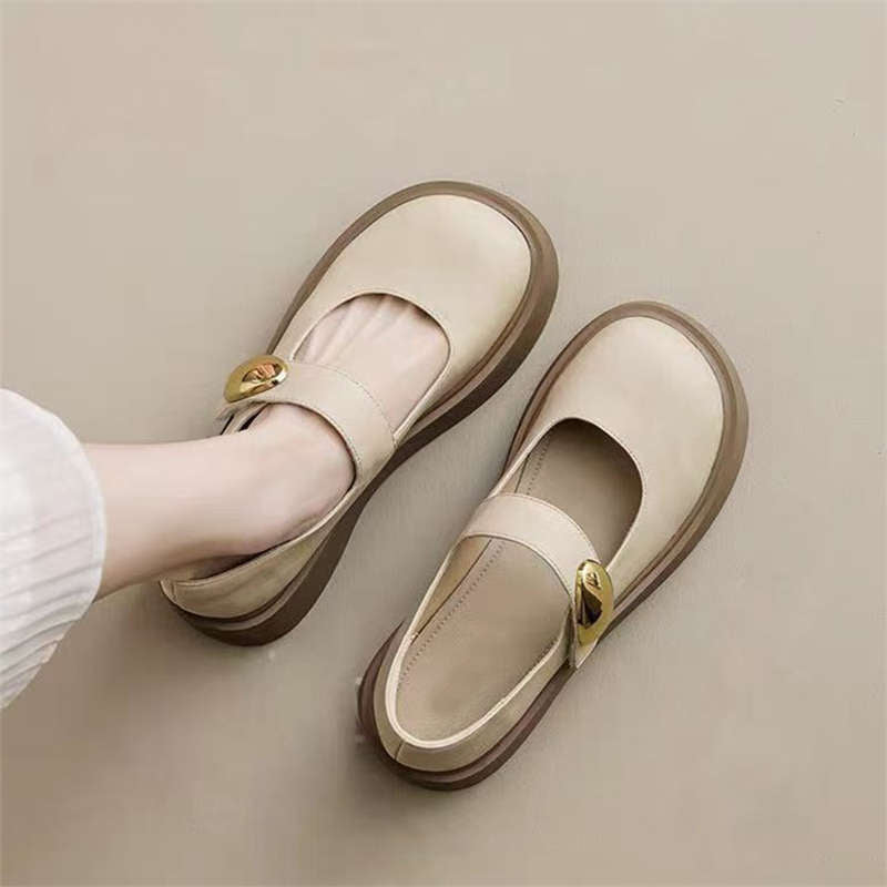 Damen Plateau Ballerinas Elegant Schnalle Modisch Hoch - BerlinGlamour