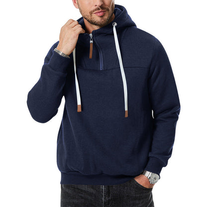 Herren Kapuzenpullover Warm mit Reißverschluss und Kängurutasche