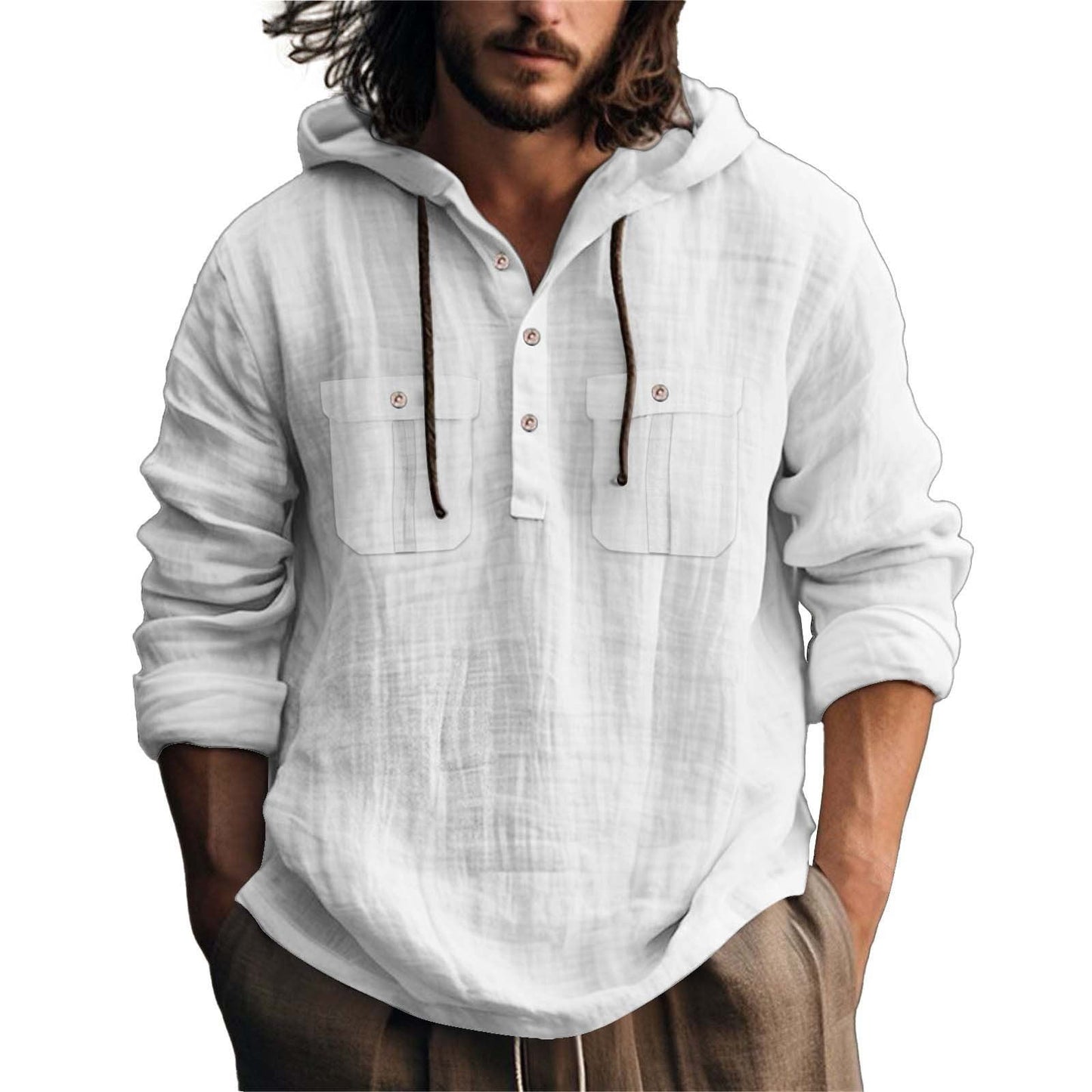 Herren Kapuzenpullover Lässig Mit Taschen Grau