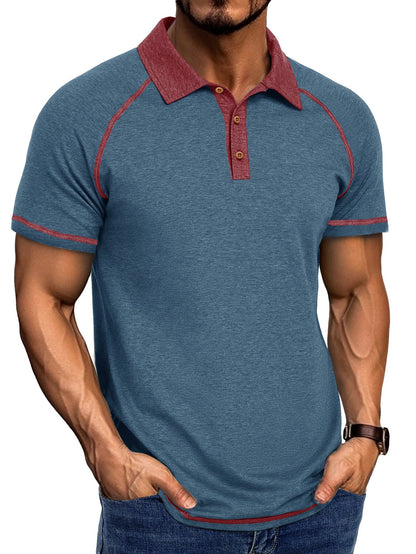 Herren Polo-Shirt Raglan-Schnitt Modern Sportlich