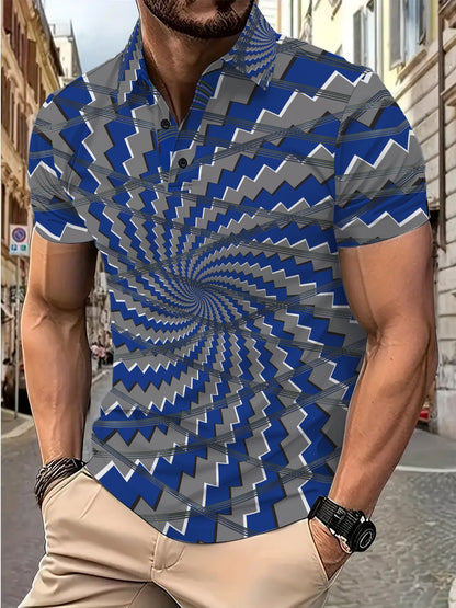 Herren Poloshirt Modernes Muster Berlin Style