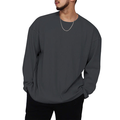 Herren Oversized Pullover Strukturiert Baumwolle Trendig