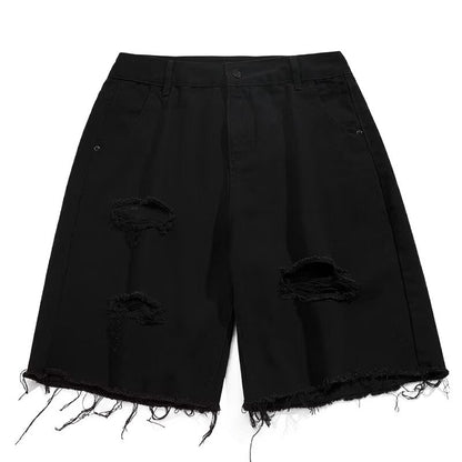 Herren Shorts Denim Rissig Lässig Modern