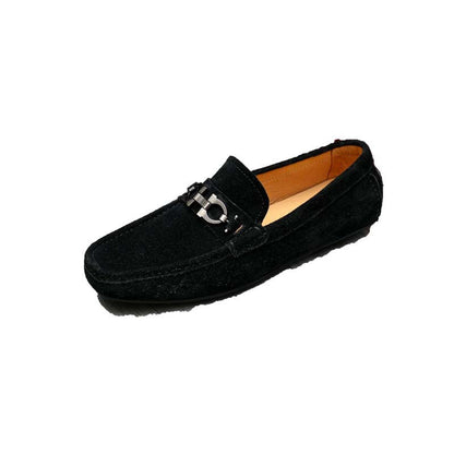 Damen Mokassin Schuhe Wildleder Elegant