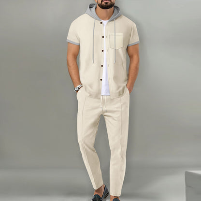 Herren Set Hemd Hose mit Kapuze Modern Berlin Style