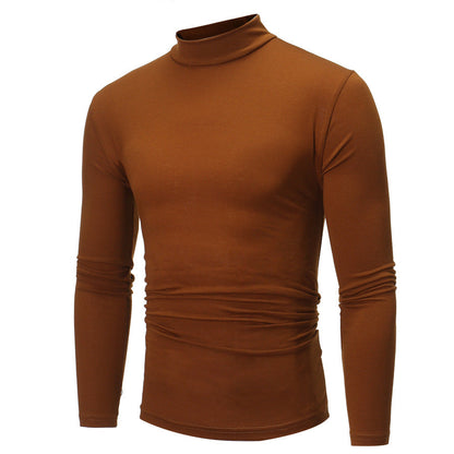 Herren T-Shirt Rollkragen Weich Jersey Elegant