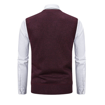 Herren elegante Strickweste mit modernem Rautenmuster und praktischen Taschen BerlinGlamour