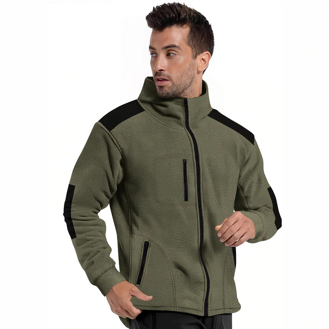 Herren Fleecejacke Modern Reißverschluss Praktische Taschen