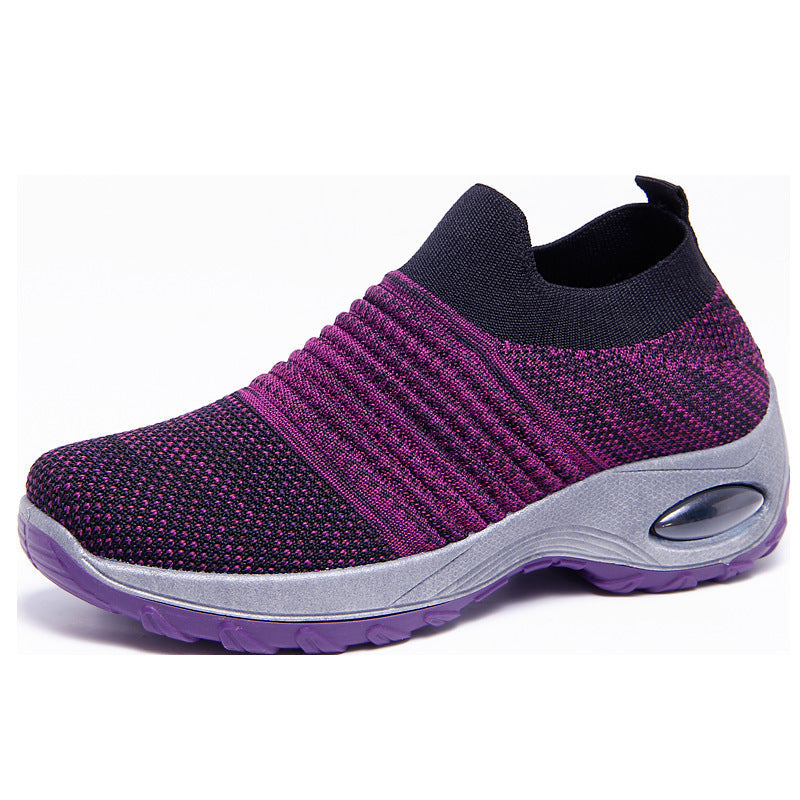Damen Sneaker Luftgepolstert Elastisch Bequem