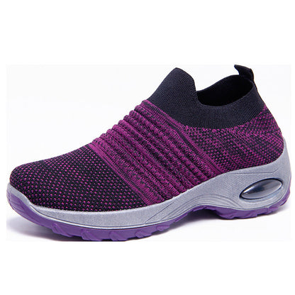 Damen Sneaker Luftgepolstert Elastisch Bequem