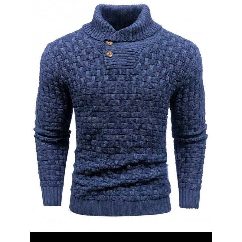 Herren Strickpullover Modern mit Stehkragen und Muster