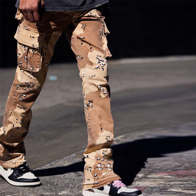 Herren Cargohose Modern Tierdruck mit Seitentaschen