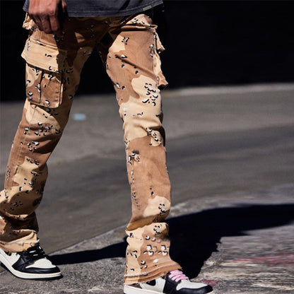 Herren Cargohose Modern Tierdruck mit Seitentaschen