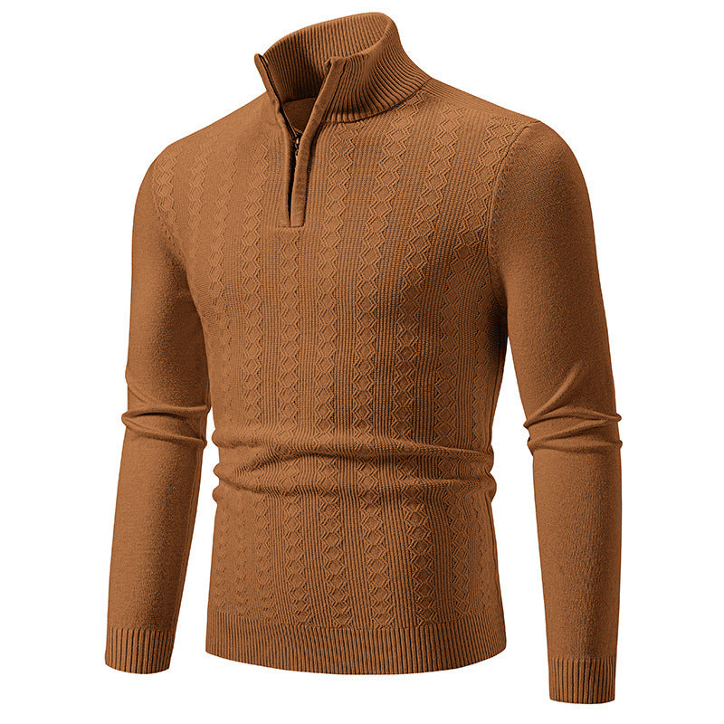 Herren Rollkragenpullover Modern mit Struktur-Muster Elegante Optik