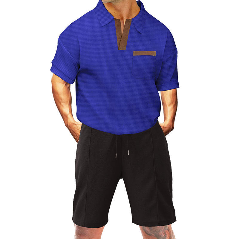 Herren Sportshirt Kurzarm mit Tasche und Laufshorts