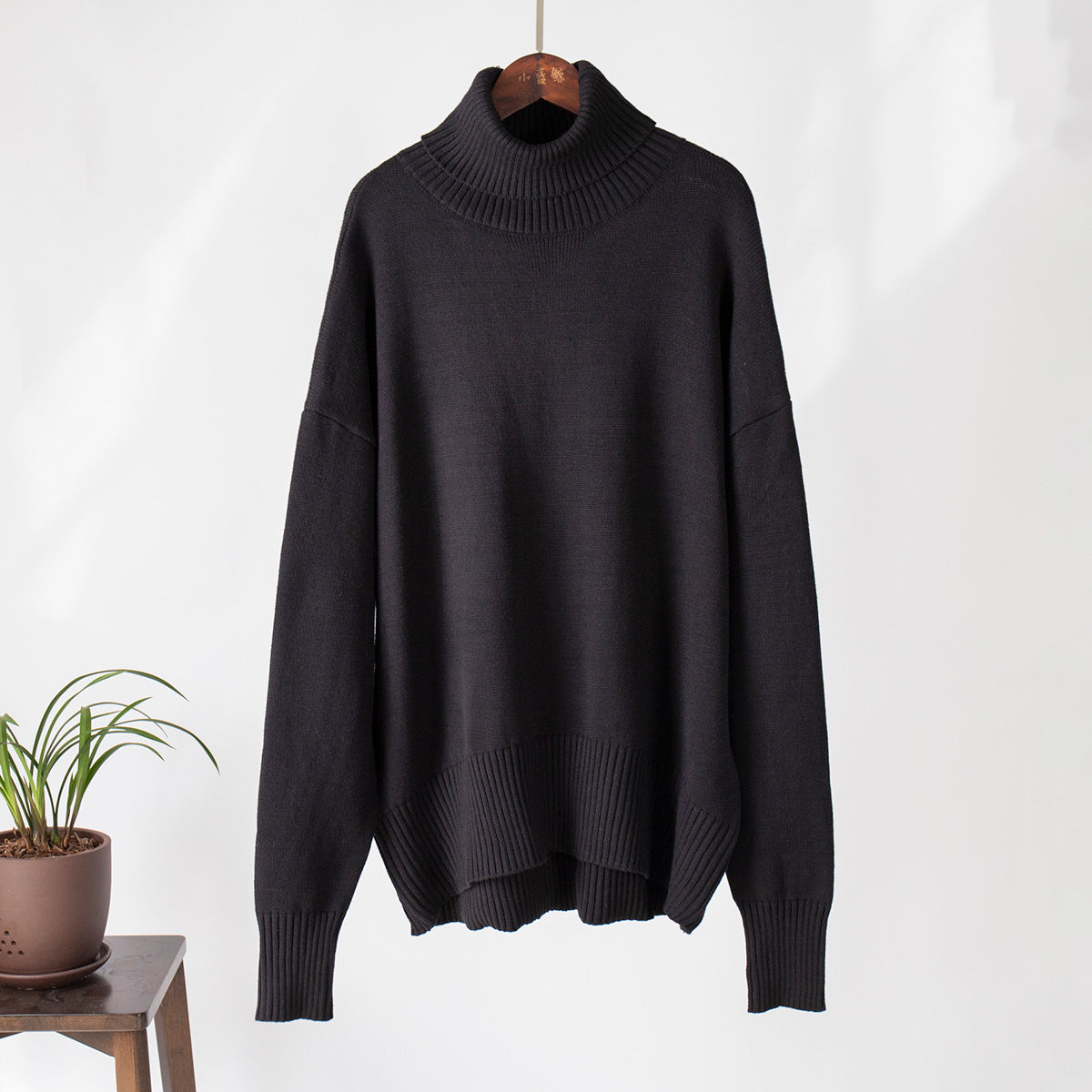 Damen Strickpullover Lässig Warm mit Rippenbund