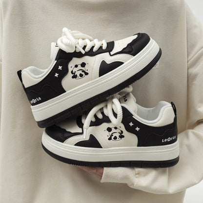 Damen Sneaker Sportlich Tiermotiv Schnürsenkel