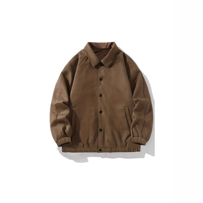 Herren Overshirt Jacke Bequem Softmaterial Druckknopf