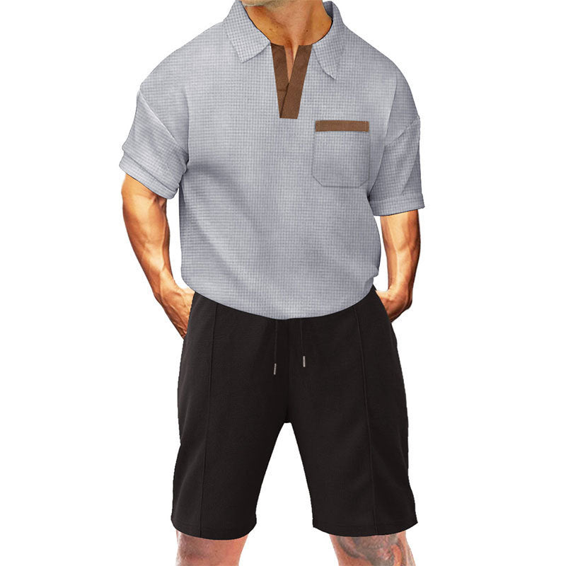 Herren Sportshirt Kurzarm mit Tasche und Laufshorts - BerlinGlamour
