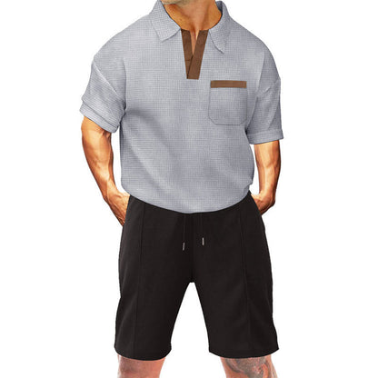 Herren Sportshirt Kurzarm mit Tasche und Laufshorts - BerlinGlamour