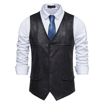 Herren Lederweste Modern Schnitt Praktisch